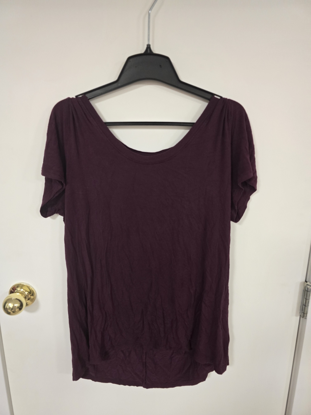 Casual Plum Short Sleeve Women's Top